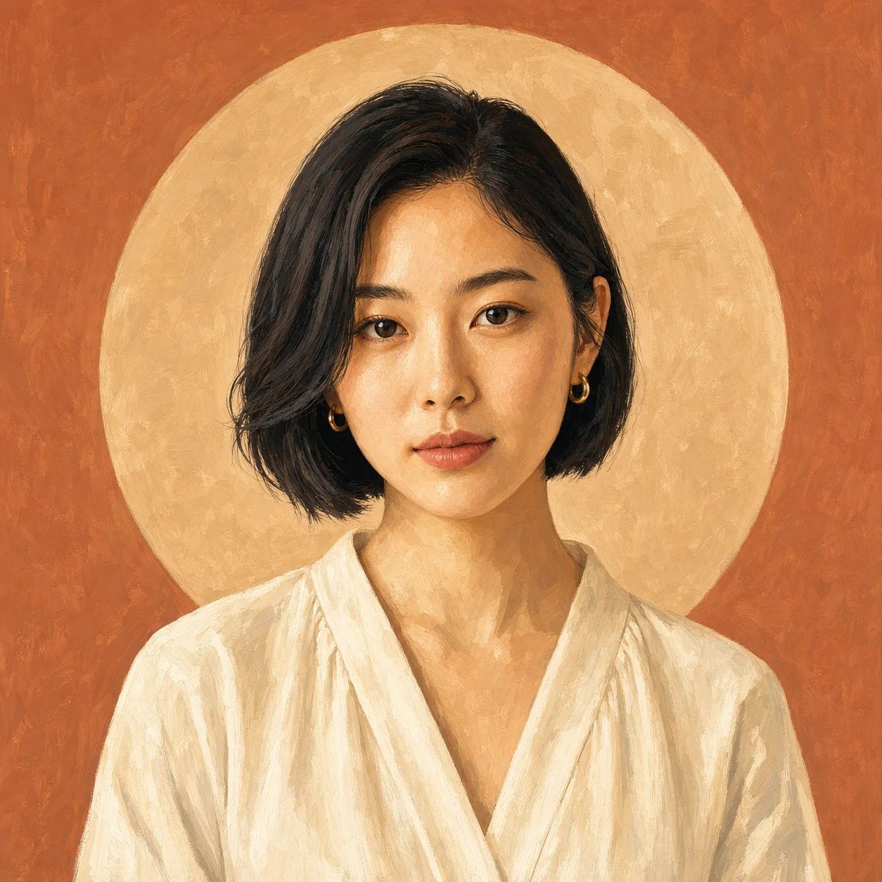 Editorial gouache portrait
