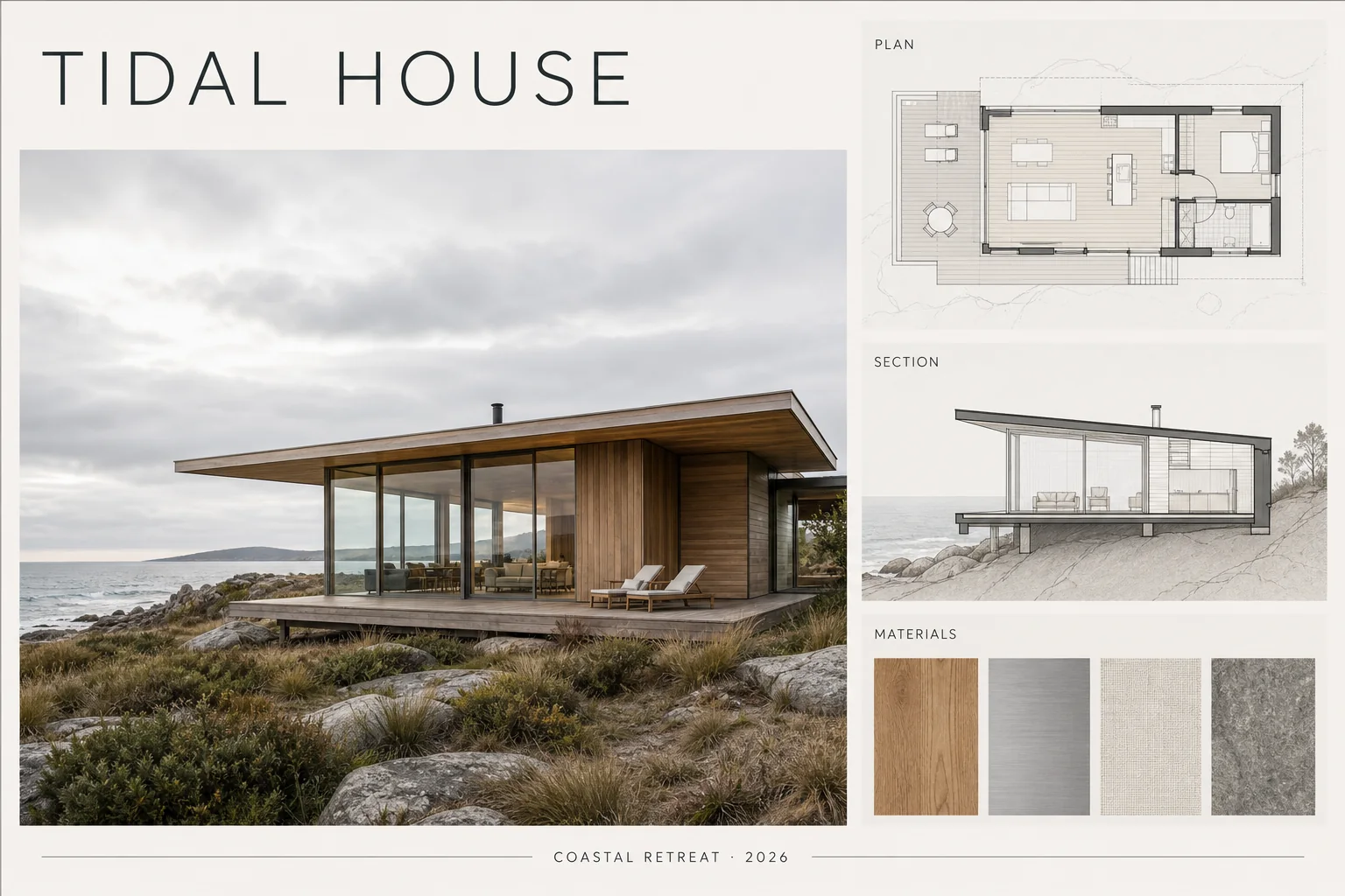 Tidal House architecture board