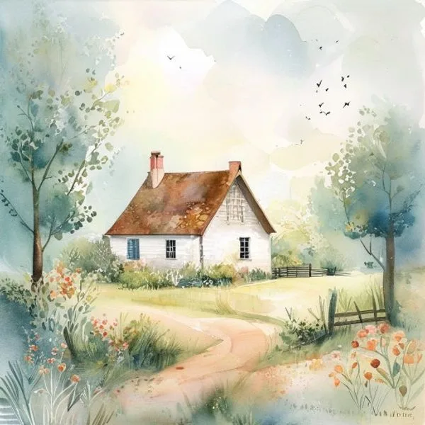Soft storybook watercolour